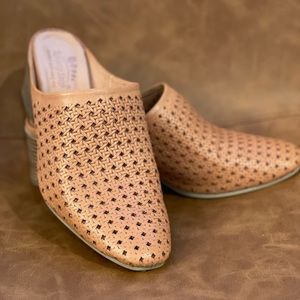 Camel colored slip on heel